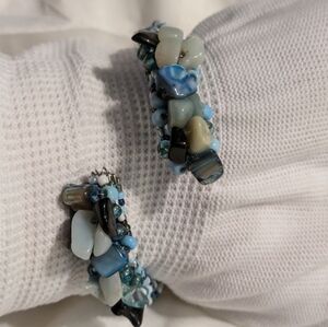 Blue beaded bracelet